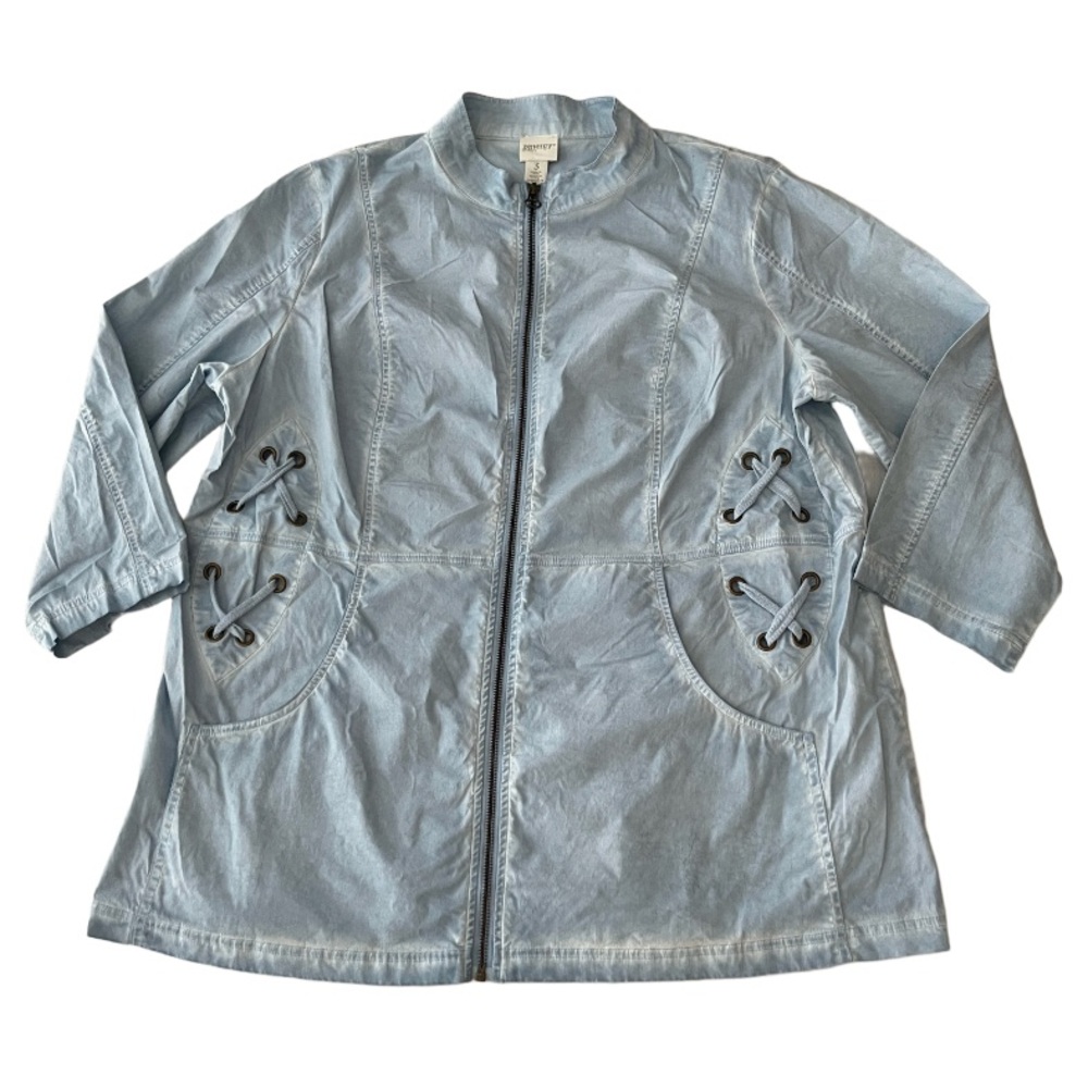 Chicos Zenergy Light‎ Blue Full Zip Light Jacket